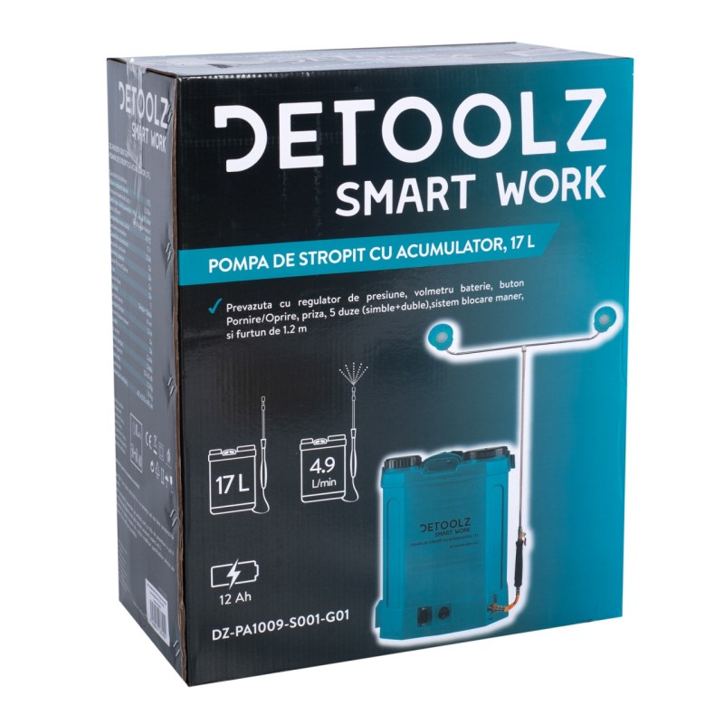 Pompa de stropit cu acumulator, Detoolz 17L