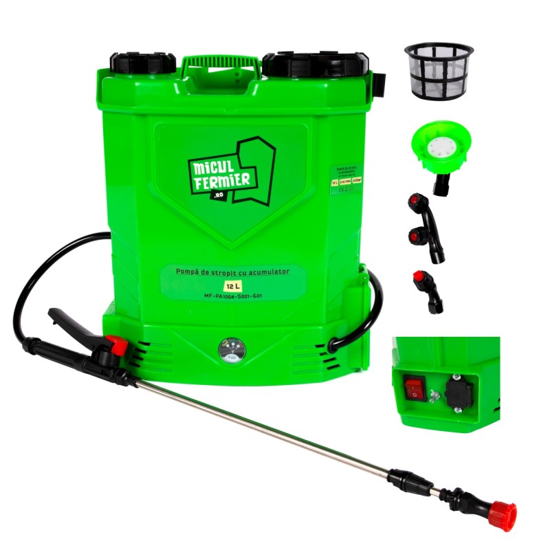 Pompa de stropit cu acumulator, Micul Fermier 12L