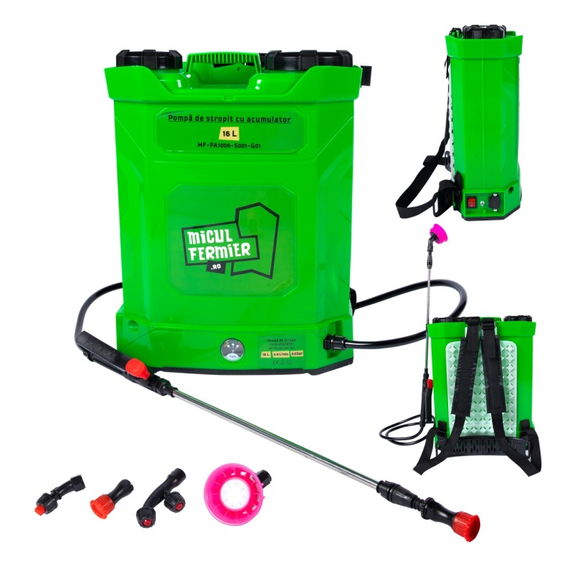 Pompa de stropit cu acumulator, Micul Fermier 16L