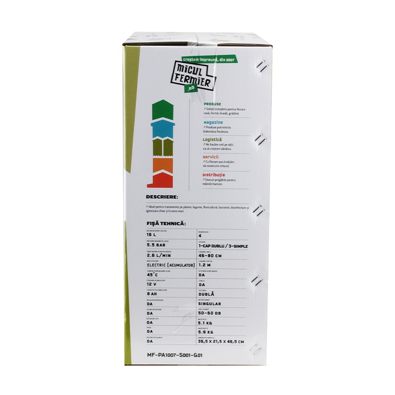 Pompa de stropit MF Pandora 16L cu acumulator