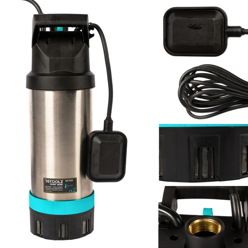 Pompa submersibila inox cu plutitor 1000W 6300L/H