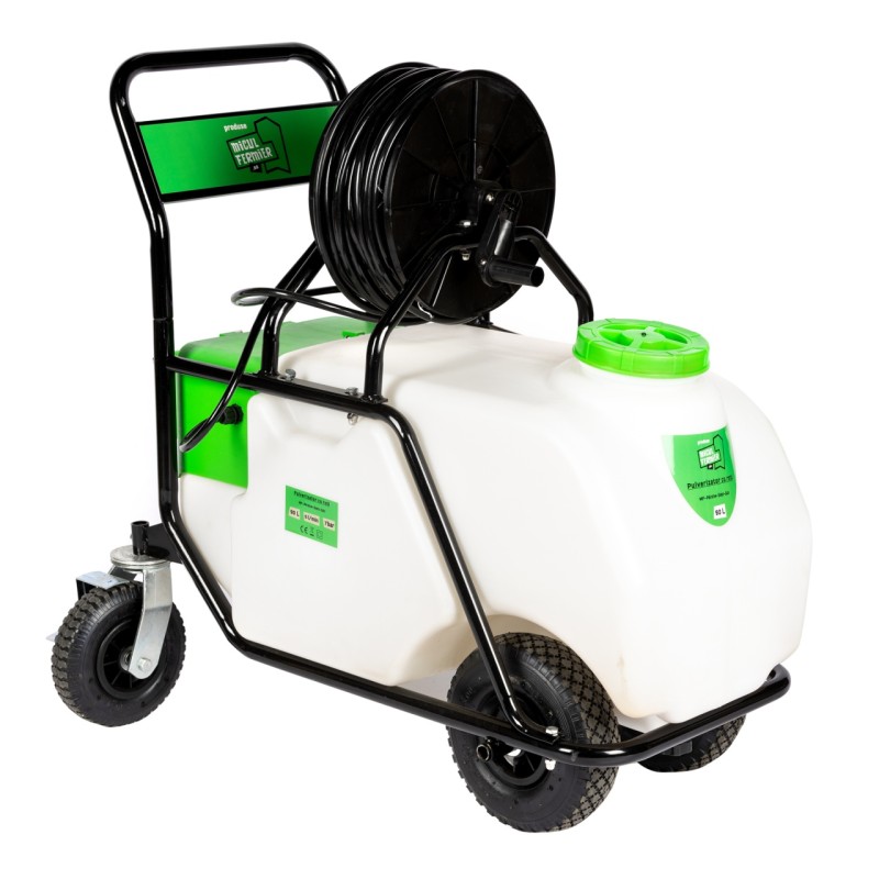 Pulverizator cu acumulator Micul Fermier, volum 90 litri, cu roti