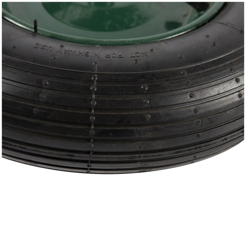 Roata roaba Micul Fermier 4.00-8, diametru ax 14mm, janta verde