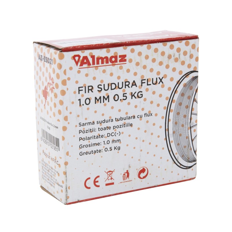Sarma de sudura Almaz, cu flux, Ø1.0mm, greutate 0.5 Kg