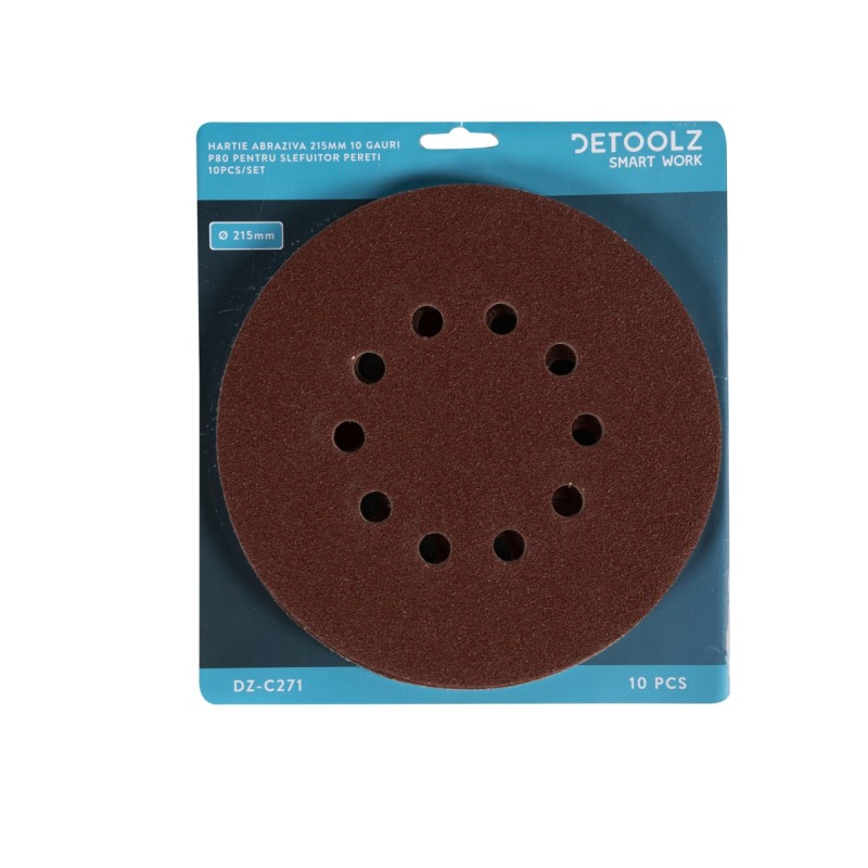 Set 10 hartie abraziva P80 10gauri 215mm