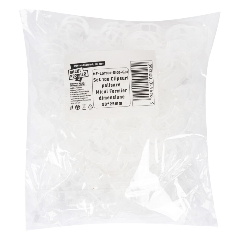 Set 100 Clipsuri palisare Micul Fermier dimensiune 20*25mm
