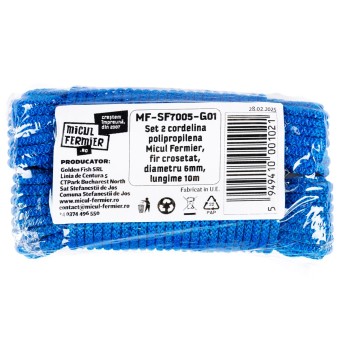 Set 2 cordelina polipropilena Micul Fermier, fir crosetat, diametru 6mm, lungime 10m