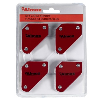 Set 4 mini-suport sudura Almaz, magnetici, unghi 135°/90°/45°, capacitate de ridicare 4.1 Kg