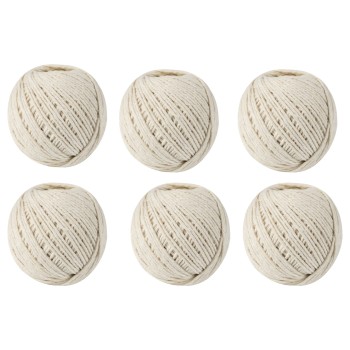 Set 6 ghem sfoara bumbac Micul Fermier, 100gr, culoare alb