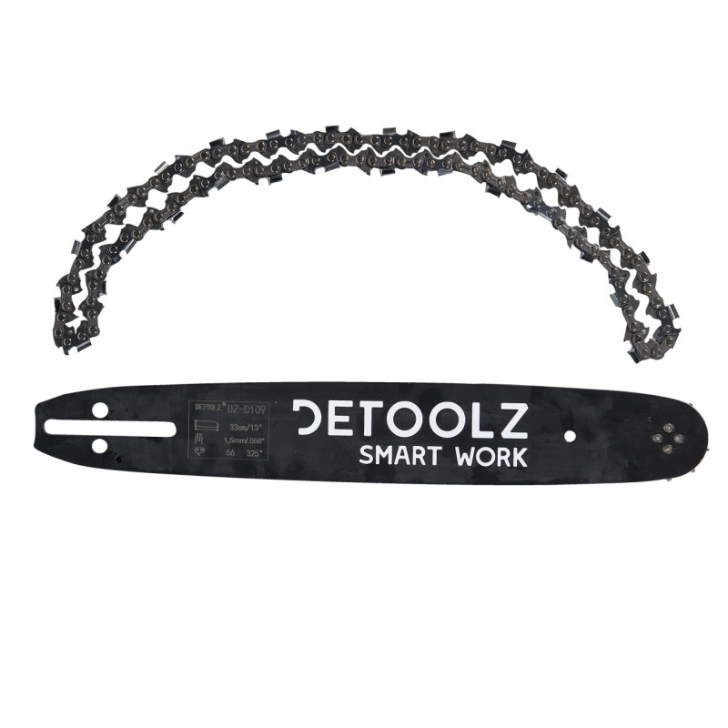 Set lama si lant drujba Detoolz, lungime 13'', pas 0.325'', grosime 1.5mm, 56 pinteni, 28 dinti, full chisel