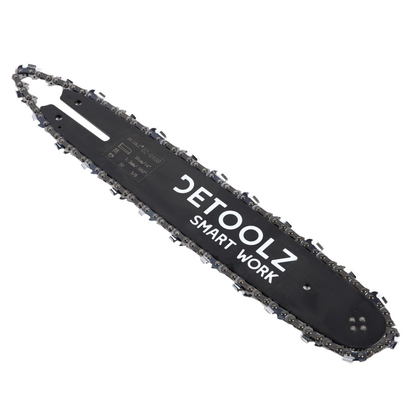 Set lama si lant drujba Detoolz, lungime 14'', pas 3/8'', grosime 1.3mm, 50 pinteni, 25 dinti, full chisel