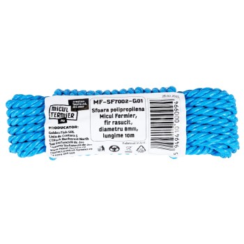 Sfoara polipropilena Micul Fermier, fir rasucit, diametru 8mm, lungime 10m