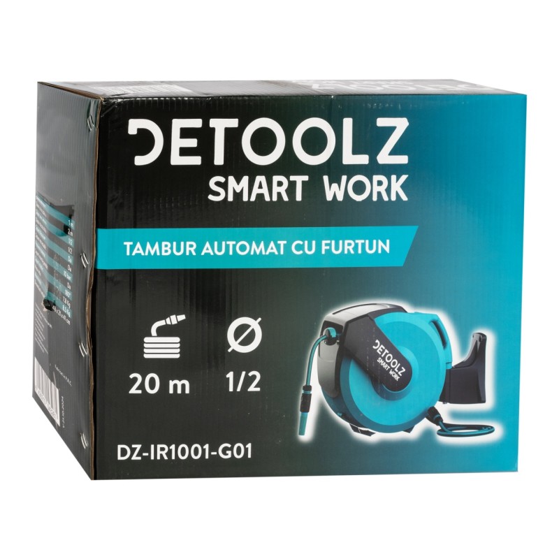 Tambur automat Detoolz cu furtun 20m 1/2“ G01