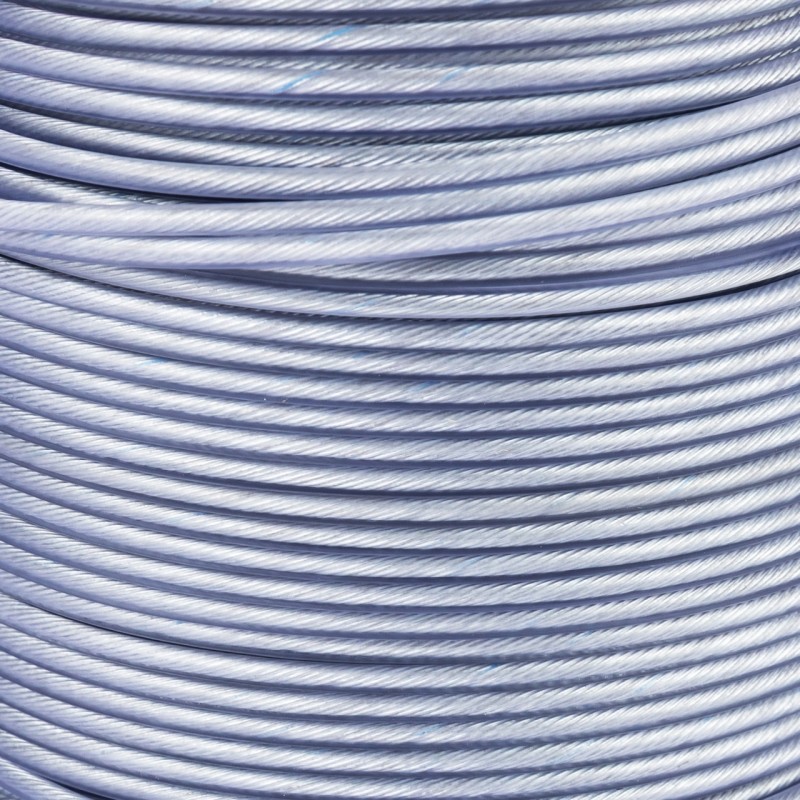 Tambur cablu otel zincat Micul Fermier, plastifiat, diametru 2-3.5mm, lungime 100m