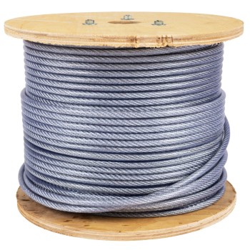 Tambur cablu otel zincat Micul Fermier, plastifiat, diametru 4-5.5mm, lungime 100m