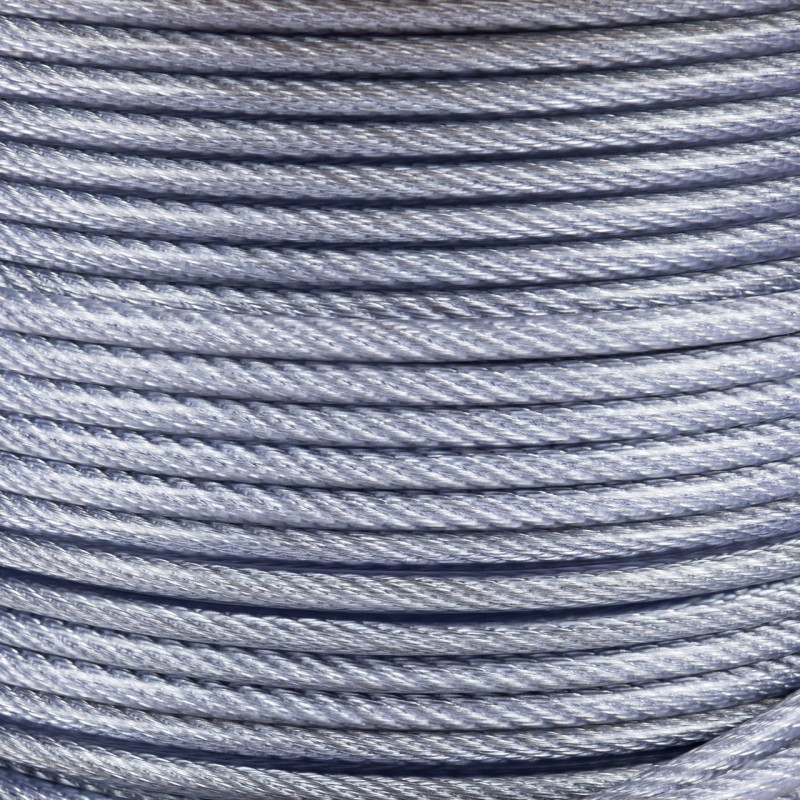 Tambur cablu otel zincat Micul Fermier, plastifiat, diametru 4-5.5mm, lungime 100m