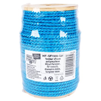 Tambur sfoara polipropilena Micul Fermier, fir rasucit, diametru 6mm, lungime 100m