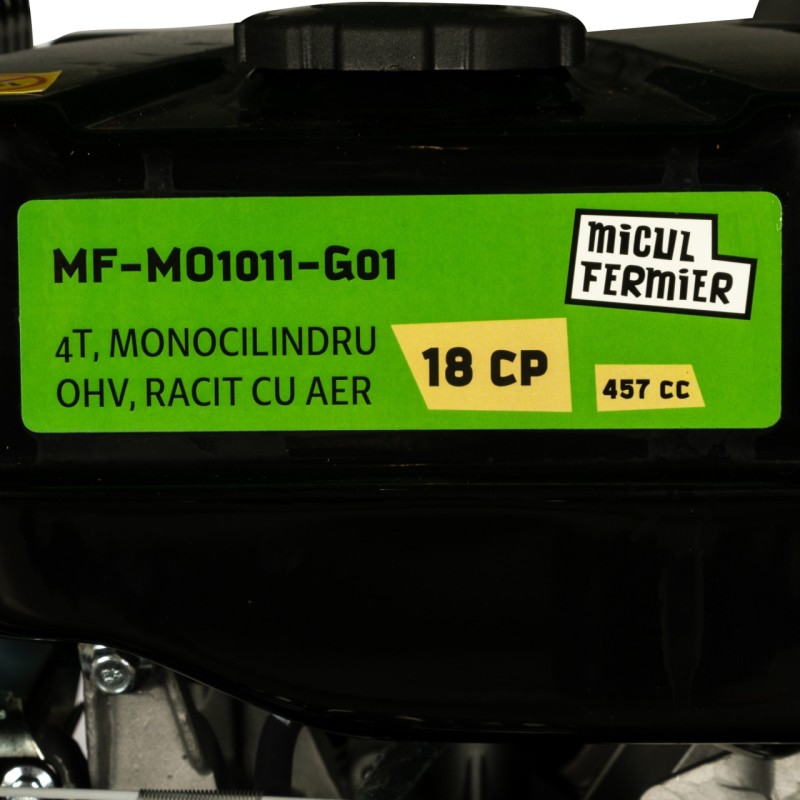 Tocator crengi Micul Fermier, motor benzina 18CP, diametru maxim de taiere Ø120mm, cu carlig de remorcare, pentru brichete