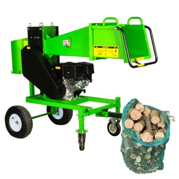Tocator crengi Micul Fermier, motor benzina 18CP, diametru maxim de taiere Ø120mm, cu carlig de remorcare, pentru brichete