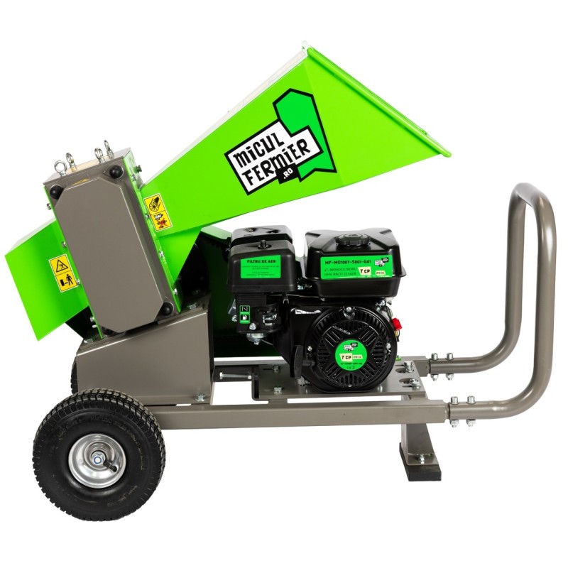 Tocator de crengi Micul Fermier, motor benzina 7 CP, 60 mm diametru maxim de taiere, pentru brichete
