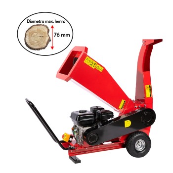 Tocator pentru crengi si vita de vie Micul Fermier, Ø76mm, motor benzina 6.5CP pentru rumegus