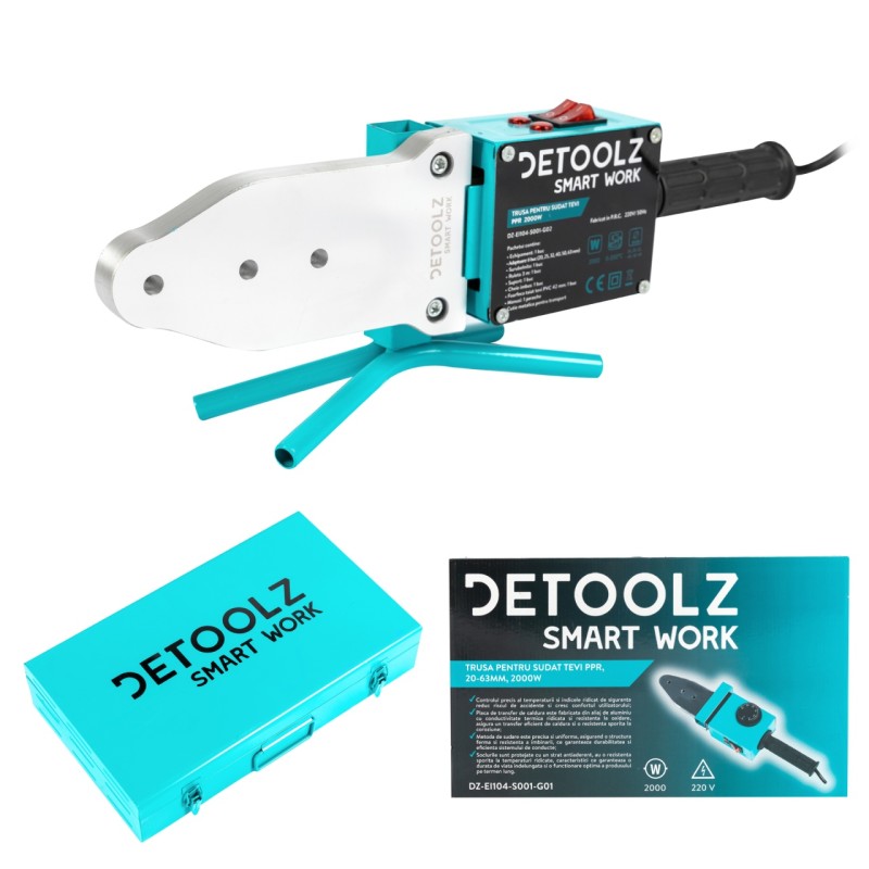 Trusa pentru sudat tevi din PPR Detoolz putere 2000W, diametru sudare 20-63mm