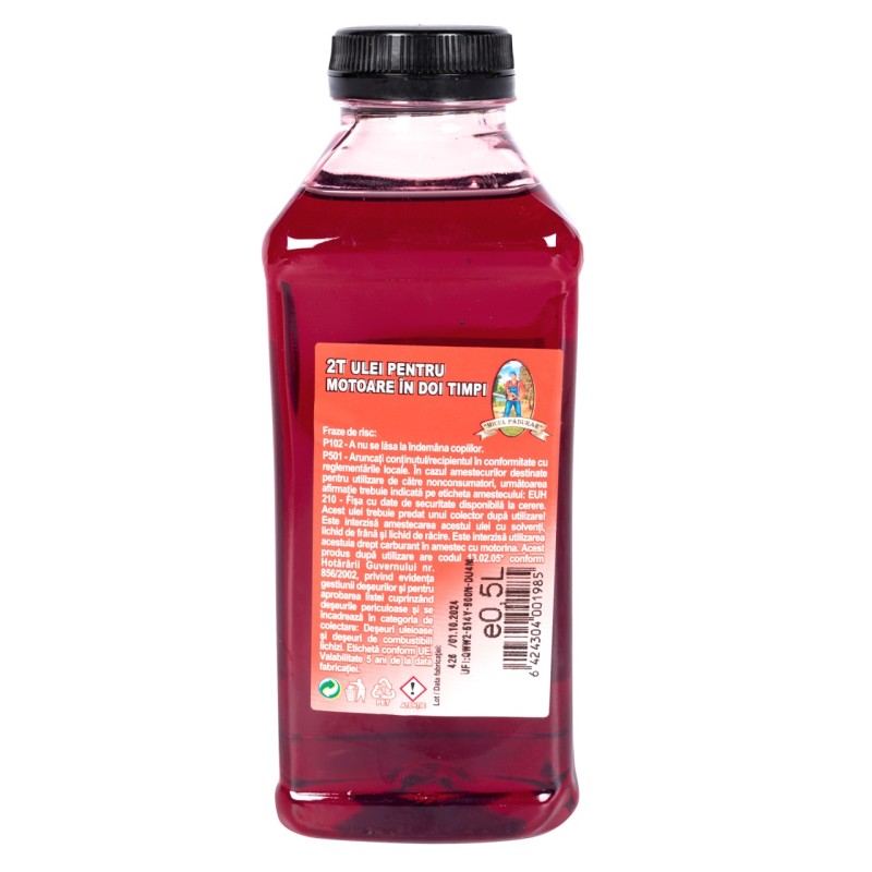 Ulei amestec 2T Micul Padurar, Rosu, 0.5L