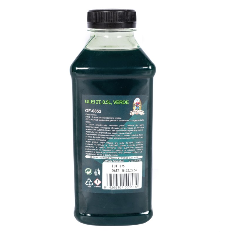 Ulei amestec 2T Micul Padurar, Verde, 0.5L