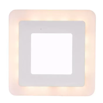 Spot LED Patrat, 6W, 3000K/6500K, Trei Functii, Incastrat, Alb