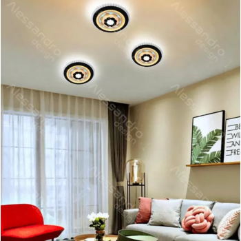 Lustra LED Mati Rotunda Floral Alb 30W