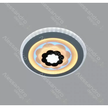 Lustra LED Mati Rotunda Floral Alb 30W