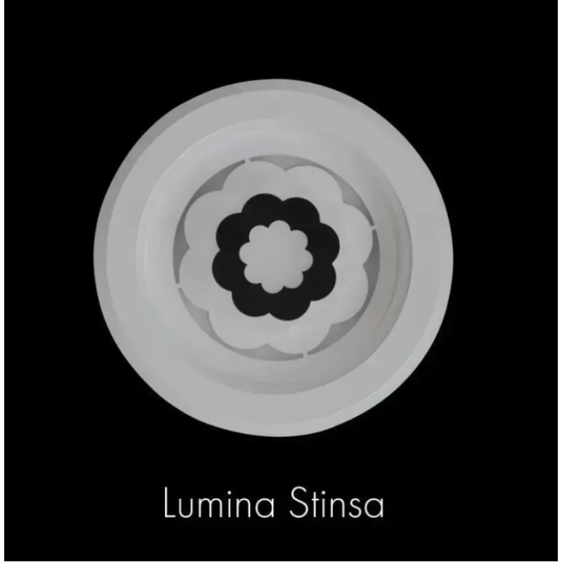 Lustra LED Mati Rotunda Floral Alb 30W