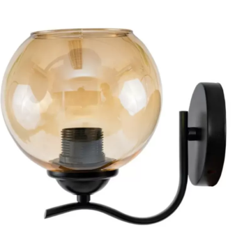 Aplica Sesil, 1*E27, Sticla, Negru