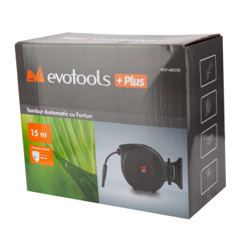 Tambur automatic cu furtun PLUS, 15 metri Evotools