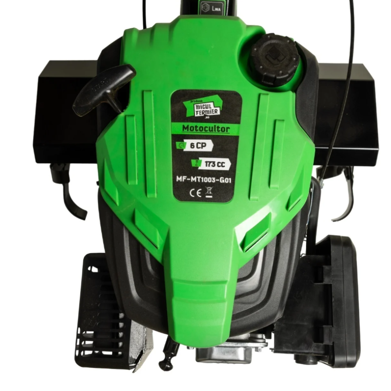 Motocultor Micul Fermier 6cp 173cc, benzina 4T, 1 viteza, pornire manuala, cu roata transport