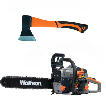 Drujba pe benzina WOLFSON STX-580, 2.6CP, 52CC, 2 lame + 2 lanturi + toporisca fibra Wolfson