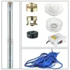 Pompa submersibila multietajata de mare adancime DDT, 4SDM10/12, 1500 W, apa curata, carcasa inox-fonta, debit maxim 8000 L/h, inaltime maxima 120m, diametru pompa 100 mm, panou comanda, 15m cablu 4 f