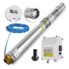 Pompa submersibila multietajata de mare adancime DDT, 4SDM10/12, 1500 W, apa curata, carcasa inox-fonta, debit maxim 8000 L/h, inaltime maxima 120m, diametru pompa 100 mm, panou comanda, 15m cablu 4 f