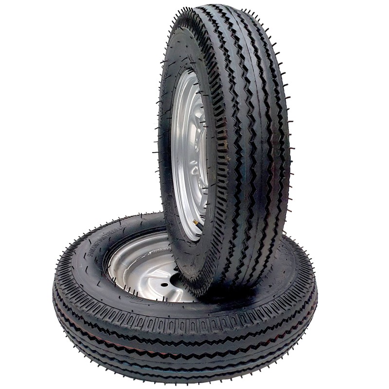 ProGARDEN Set roti complete 5.00-12, 4 prezoane, profil rutier, RIM3.50B