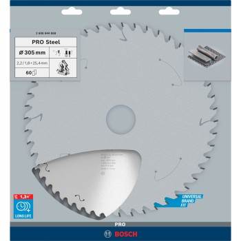 Bosch Panza ferastrau circular PRO Steel, 305x25.4x2.2mm, 60T