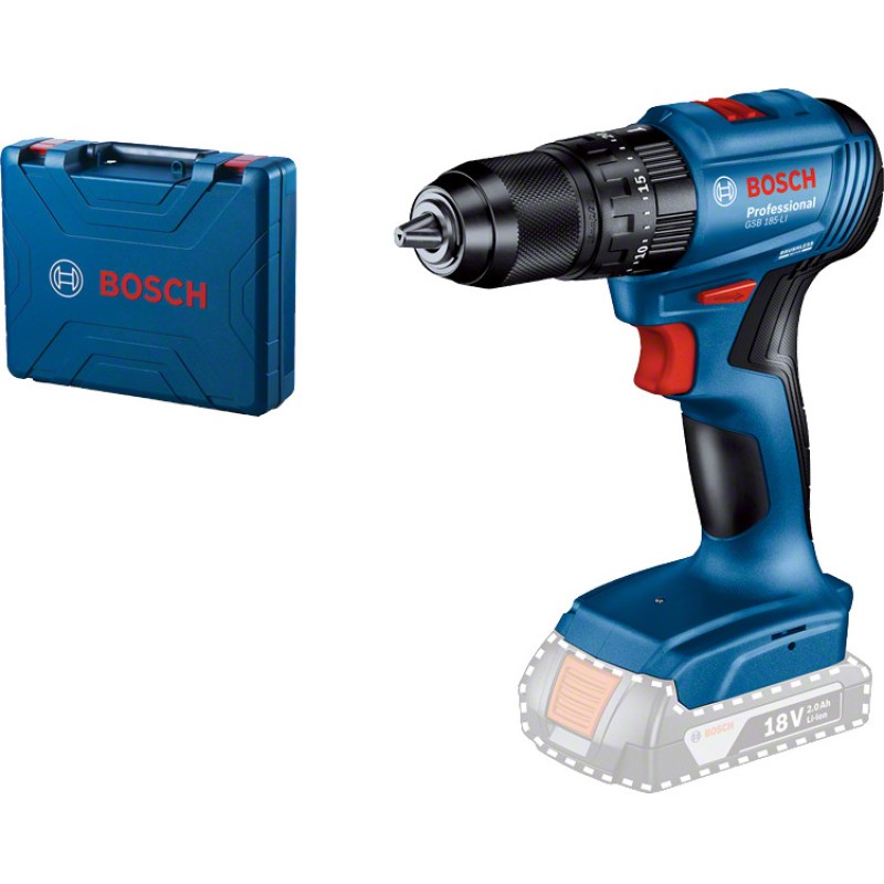 Bosch GSB 185-LI (Solo) Masina de gaurit cu percutie 50Nm, 18V + valiza profesionala, fara acumulator