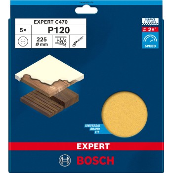 Bosch Set 5 foi abrazive disc C470 225mm, G120 19 orificii