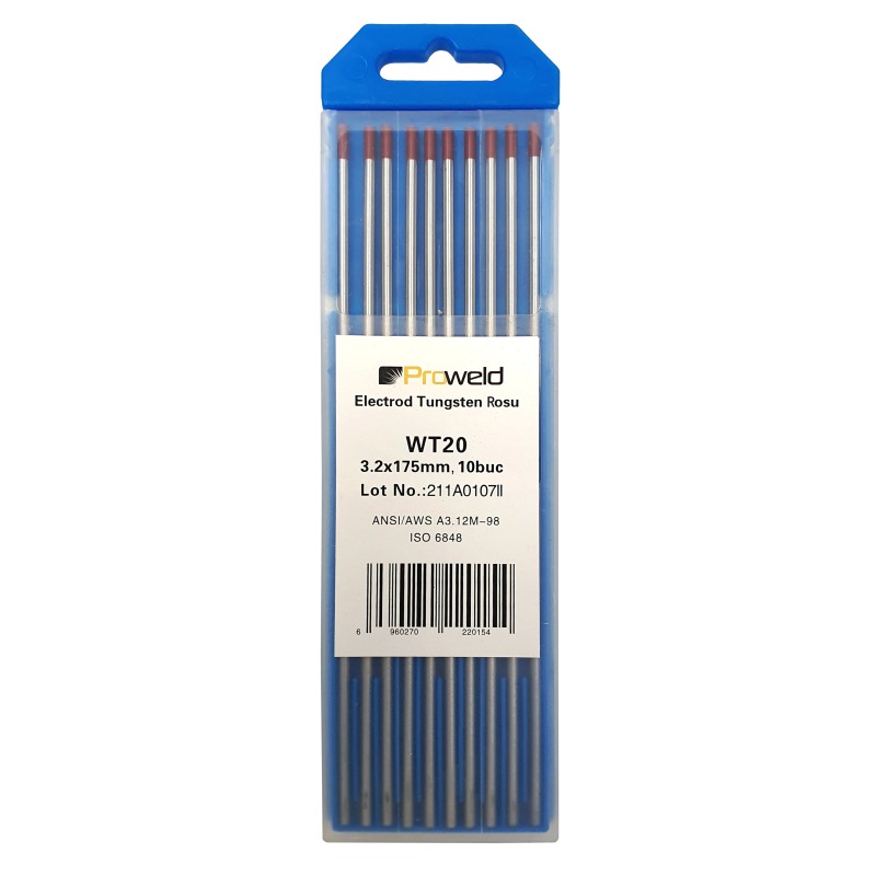 ProWELD WT20 Electrozi tungsten rosu, 3.2x175mm, 10buc