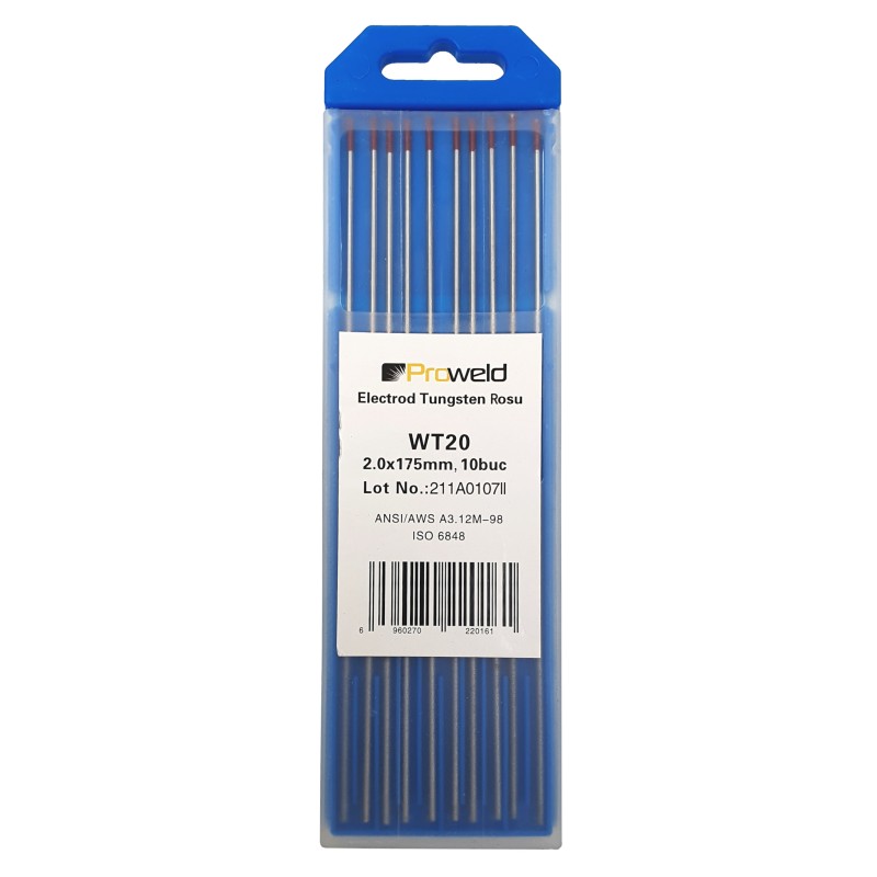 ProWELD WT20 Electrozi tungsten rosu, 2.0x175mm, 10buc