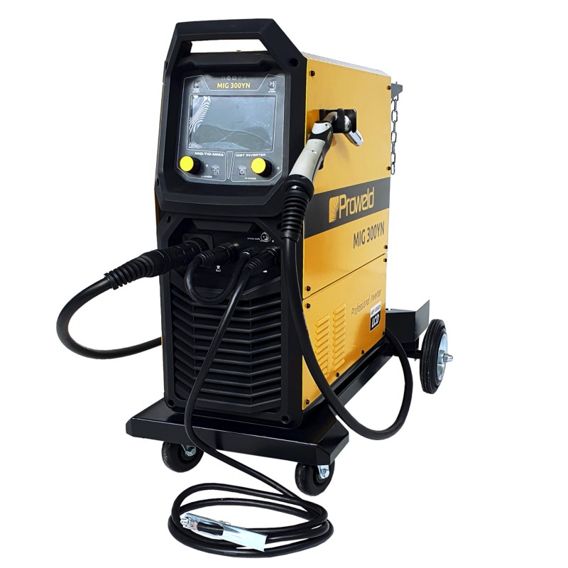ProWELD MIG 300YN Stație industrială sudură 300A, TIG Lift, MMA, MIG pentru aluminiu, fontă, inox, LCD, bobină 15kg