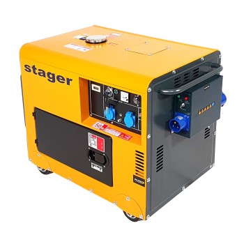 Stager DG 5500S+ATS Generator insonorizat 5kVA, monofazat, diesel, pornire electrica, automatizare