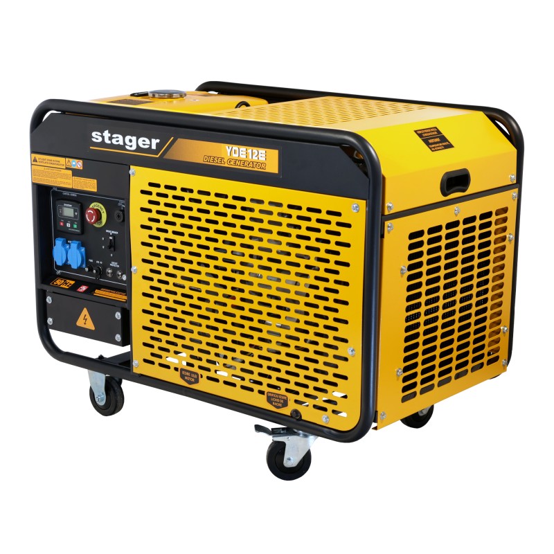 Stager YDE12E Generator open-frame 10kVA, 39A, 3000rpm, monofazat, diesel, pornire electrica