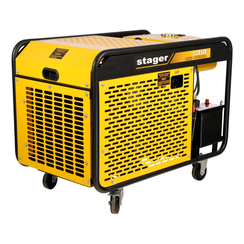 Stager YDE12E Generator open-frame 10kVA, 39A, 3000rpm, monofazat, diesel, pornire electrica