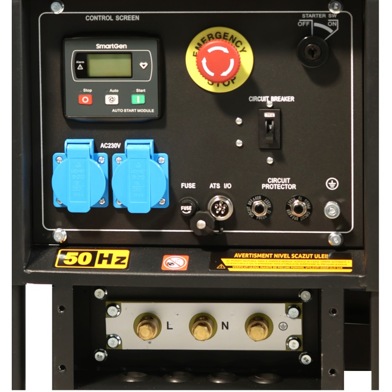 Stager YDE12E Generator open-frame 10kVA, 39A, 3000rpm, monofazat, diesel, pornire electrica