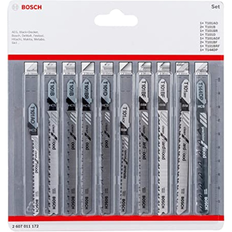 Bosch Set 10 panze ferastrau vertical T Clean Precision